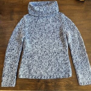 Express Blue Wool-Mohair blend Cowl Neck Sweater